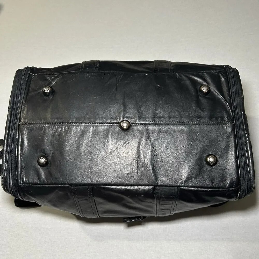 Vintage Tumi Alpha Square Duffle Bag Black Napa Leather Rare Luggage Weekender